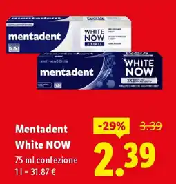 Lidl Mentadent White NOW offerta