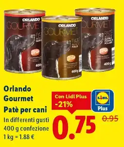 Lidl Orlando Gourmet Patè per cani offerta