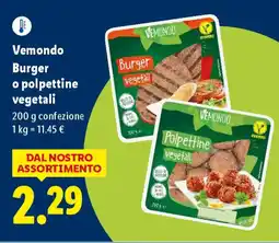 Lidl Vemondo Burger o polpettine vegetali offerta