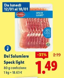 Lidl Dal Salumiere Speck light offerta