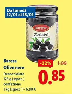 Lidl Baresa Olive nere offerta