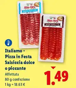 Lidl Italiamo - Pizza in Festa Salsiccia dolce o piccante offerta