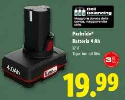 Lidl Parkside Batteria 4 Ah offerta