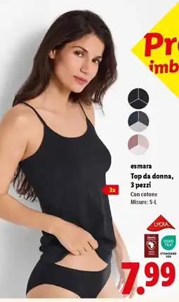 Lidl esmara Top da donna, 3 pezzi offerta