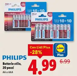 Lidl PHILIPS Batterie stilo, 20 pezzi offerta