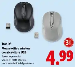 Lidl Tronic Mouse ottico wireless con ricevitore USB offerta