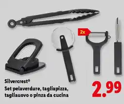 Lidl Silvercrest Set pelaverdure, tagliapizza, tagliauovo o pinza da cucina offerta