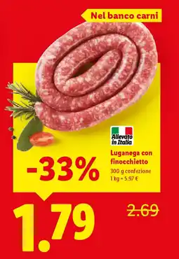 Lidl Luganega con finocchietto offerta
