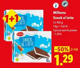 Lidl Milbona Snack al latte offerta