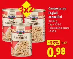 Lidl Campo Largo Fagioli cannellini offerta