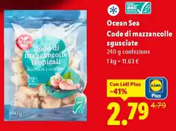 Lidl Ocean Sea Code di mazzancolle sgusciate offerta