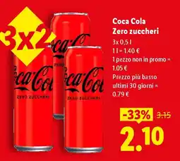 Lidl Coca Cola Zero zuccheri offerta