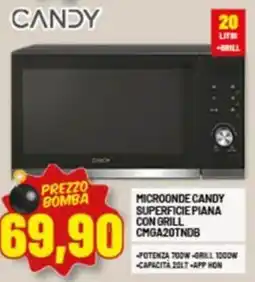 Risparmio Casa CANDY MICROONDE CANDY SUPERFICIE PIANA CON GRILL CMGA20TNDB offerta