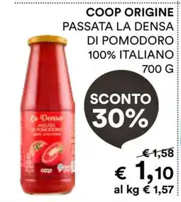 Coop COOP ORIGINE PASSATA LA DENSA DI POMODORO 100% ITALIANO offerta