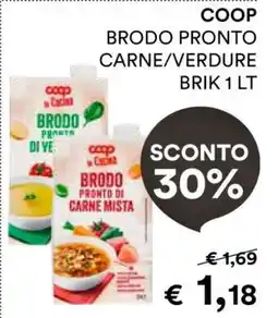 Coop COOP BRODO PRONTO CARNE/VERDURE BRIK 1 LT offerta