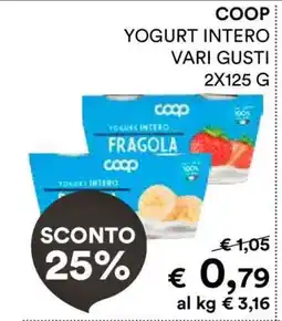 Coop COOP YOGURT INTERO VARI GUSTI 2X125 G offerta