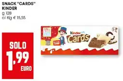 Pam Snack "cards" KINDER offerta