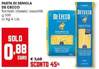 Pam Pasta di semola DE CECCO offerta