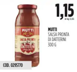Carico Cash & Carry Mutti salsa pronta di datterini offerta