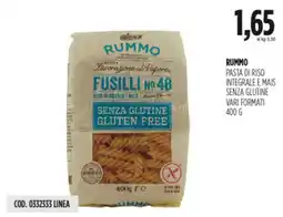 Carico Cash & Carry Rummo pasta di riso integrale e mais senza glutine vari formati offerta