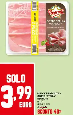 Pam Bipack prosciutto cotto "stella" NEGRONI offerta