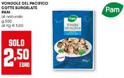 Pam Vongole del pacifico cotte surgelate pam al naturale offerta