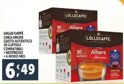 Deco Supermercati Lollo caffè linea amore gusto autentico 30 capsule compatibili offerta