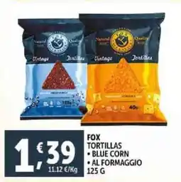 Deco Supermercati Fox tortillas blue corn al formaggio offerta