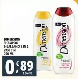 Deco Supermercati Dimension shampoo & balsamo 2 in 1 offerta