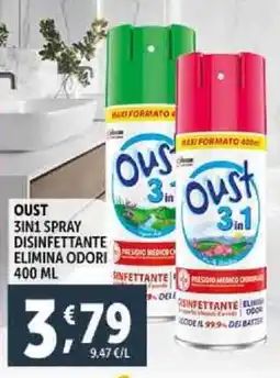 Deco Supermercati Oust 3in1 spray disinfettante elimina odori offerta