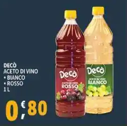 Deco Supermercati Decò aceto di vino bianco rosso offerta
