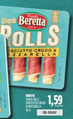 Carico Cash & Carry Beretta snack rolls prosciutto crudo & mozzarella offerta