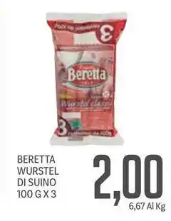 Supermercati Piccolo Beretta wurstel di suino offerta