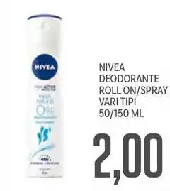 Supermercati Piccolo Nivea deodorante roll on/spray offerta