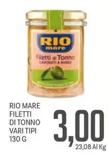 Supermercati Piccolo Rio mare filetti di tonno offerta