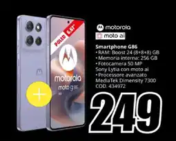 MediaWorld motorola Smartphone G86 offerta