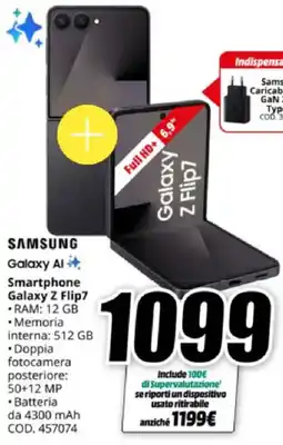 MediaWorld SAMSUNG Smartphone Galaxy Z Flip7 offerta