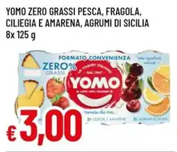 A&O Yomo zero grassi pesca, fragola, ciliegia e amarena, agrumi di sicilia offerta