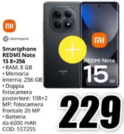 MediaWorld Smartphone REDMI Note 15 8+256 offerta