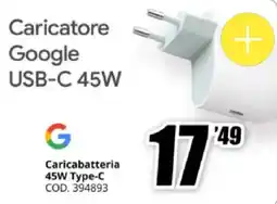 MediaWorld Caricatore Google USB-C 45W offerta