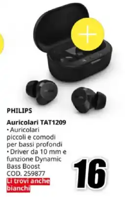 MediaWorld PHILIPS Auricolari TAT1209 offerta
