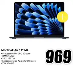 MediaWorld MacBook Air 13" M4 offerta