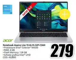MediaWorld acer Notebook Aspire Lite 15 AL15-32P-C3AH offerta