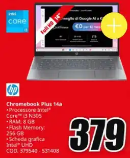 MediaWorld hp Chromebook Plus 14a offerta