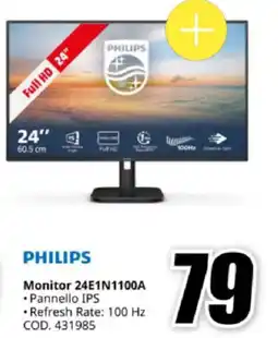 MediaWorld PHILIPS Monitor 24E1N1100A offerta