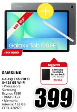 MediaWorld SAMSUNG Galaxy Tab S10 FE 8+128 GB Wi-Fi offerta