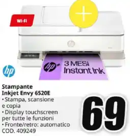 MediaWorld hp Stampante Inkjet Envy 6520E offerta
