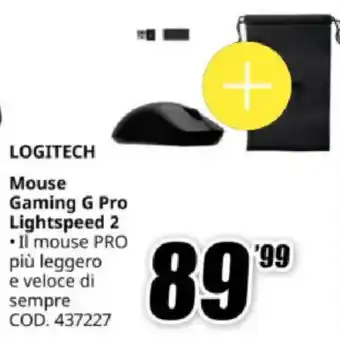 MediaWorld LOGITECH Mouse Gaming G Pro Lightspeed 2 offerta