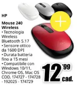 MediaWorld HP Mouse 240 Wireless offerta