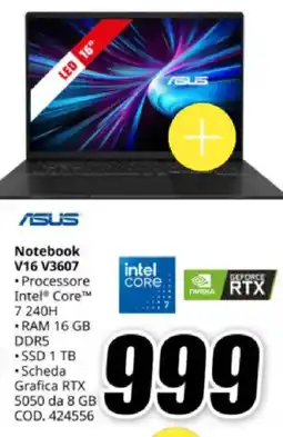 MediaWorld ASUS Notebook V16 V3607 offerta